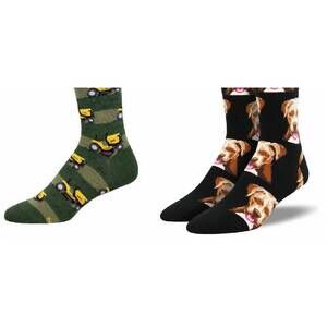 NEW SOCKSMITH men's lawn mower & pit bull socks - set of 2 pair in multi